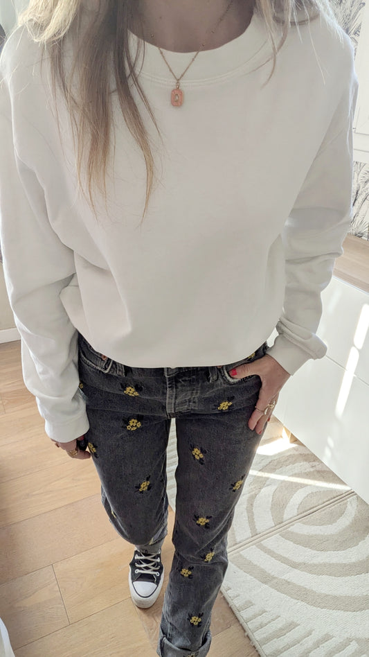 Pull sweat blanc crème - Monoprix - 34