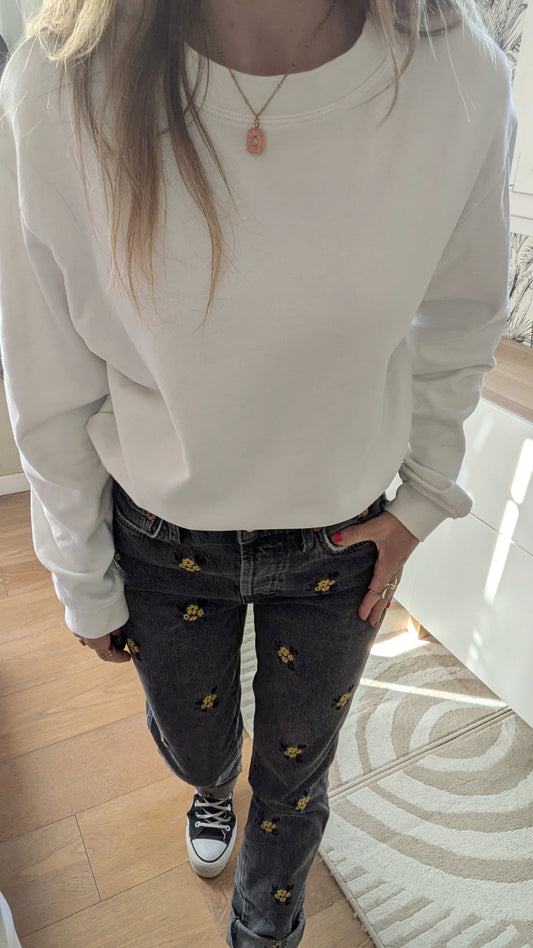 Jeans brodé - Zara - 34/36