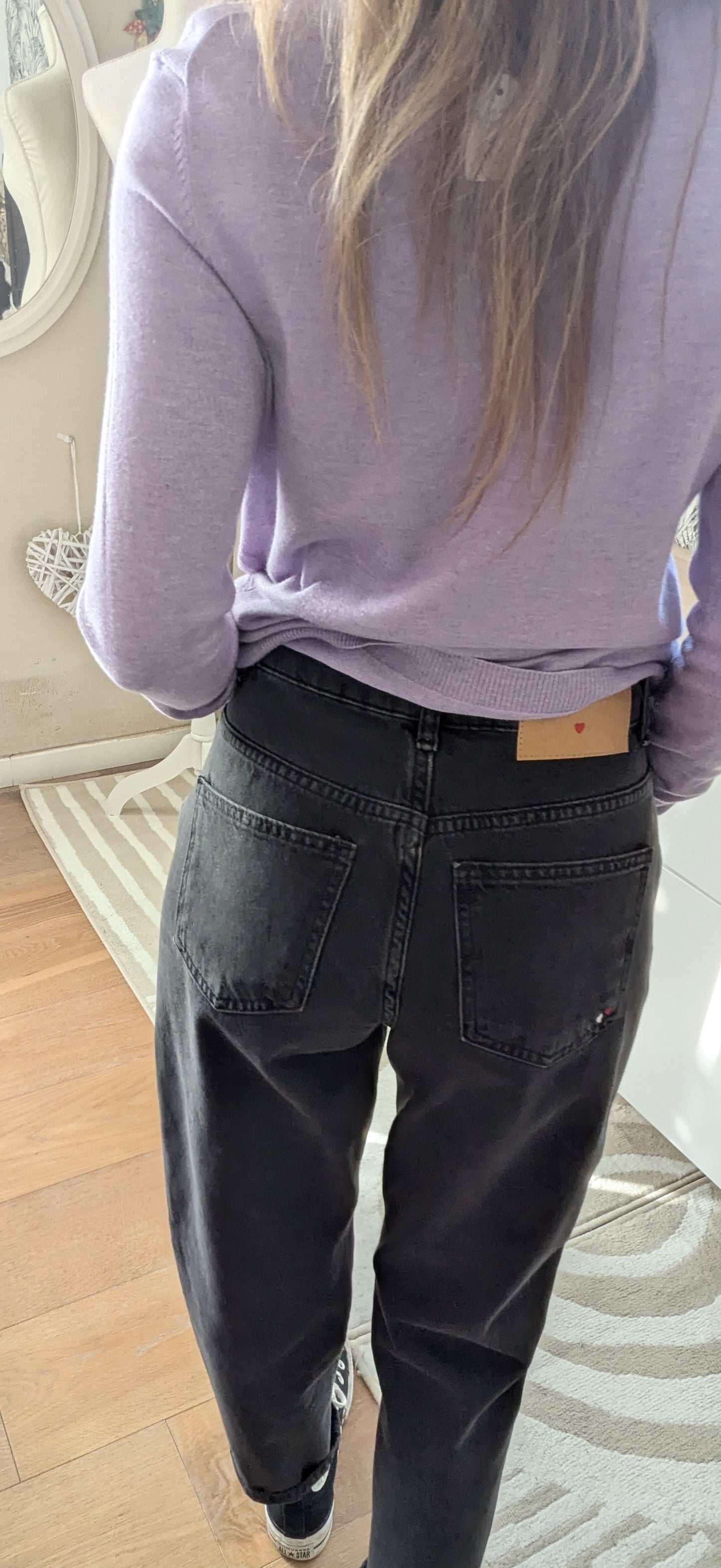 Jeans mom gris noir - Nafnaf - 34