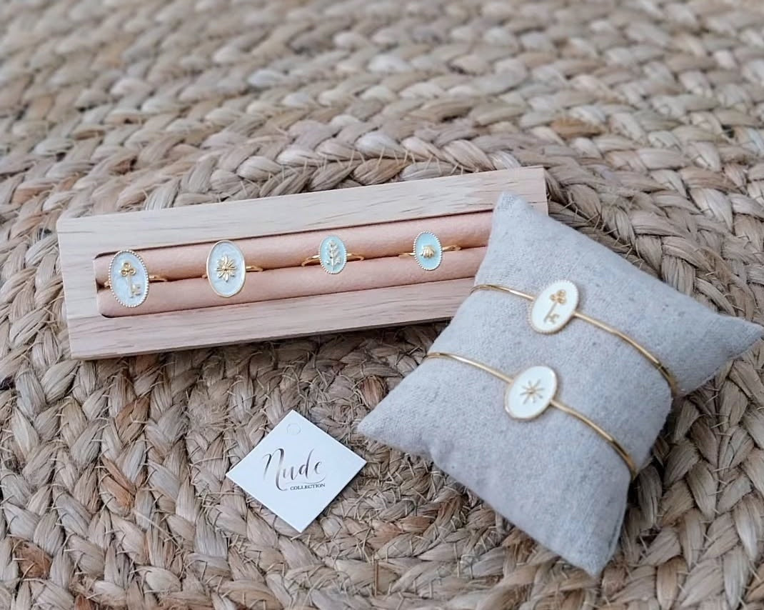 Bijoux Jonc doré nacré soleil - Nude Collection - TU
