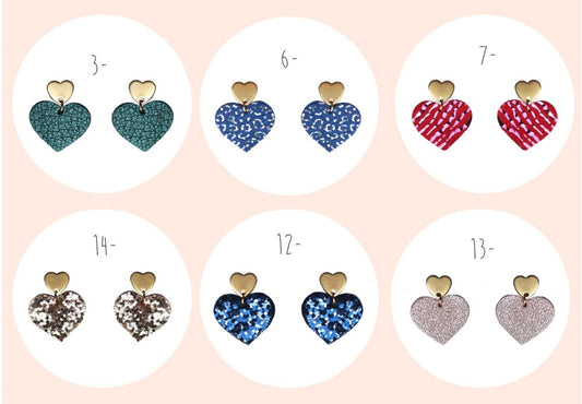 Bijoux Boucles d'oreilles cœur rose poudré irisé - Création Jeanne et JO - TU