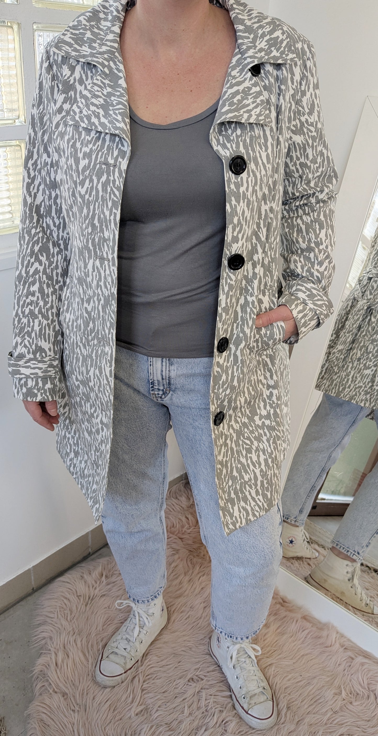 Trench blanc gris - Bon Prix - 40
