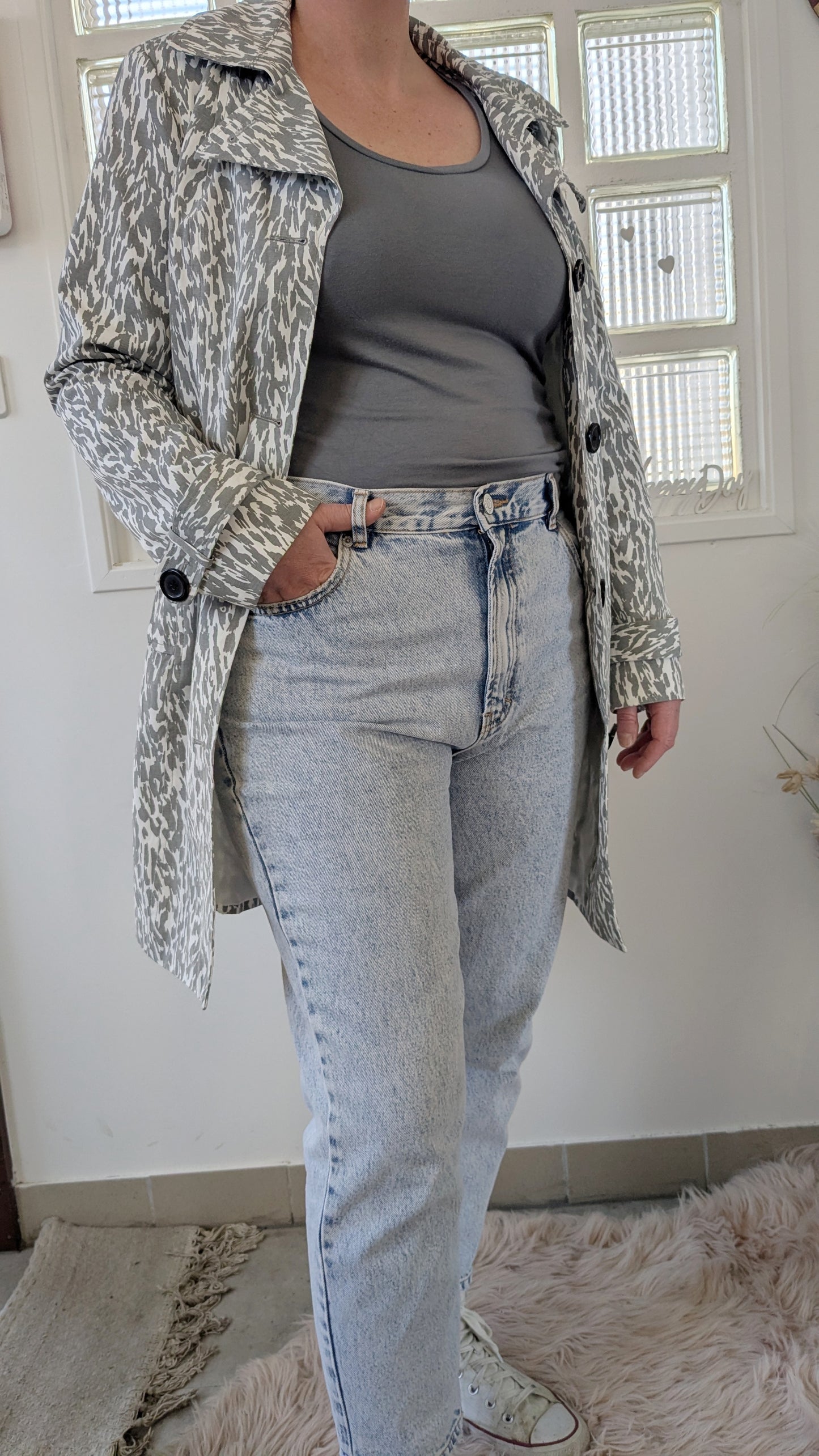 Trench blanc gris - Bon Prix - 40