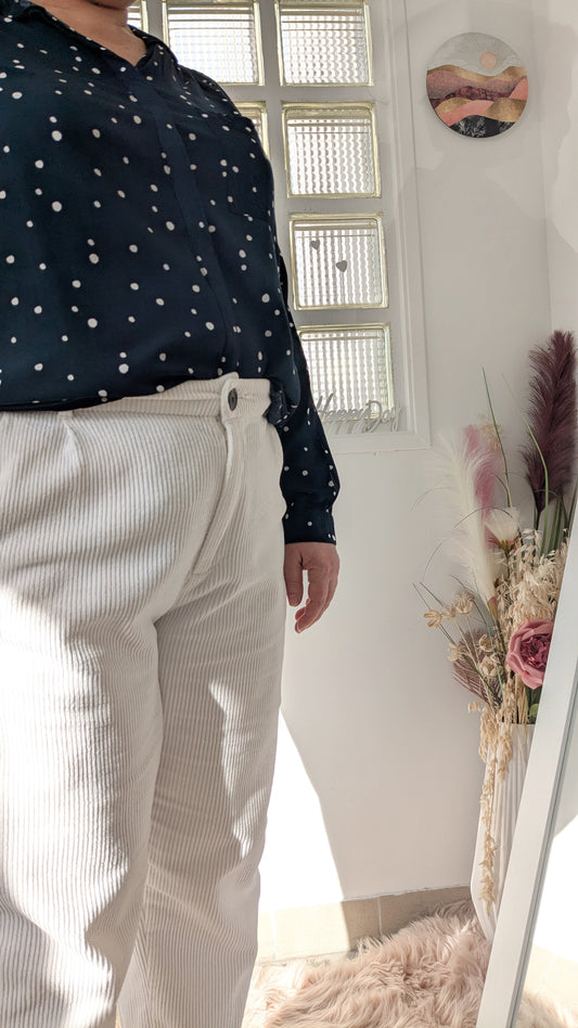 Pantalon velours blanc mom - Kiabi - 48