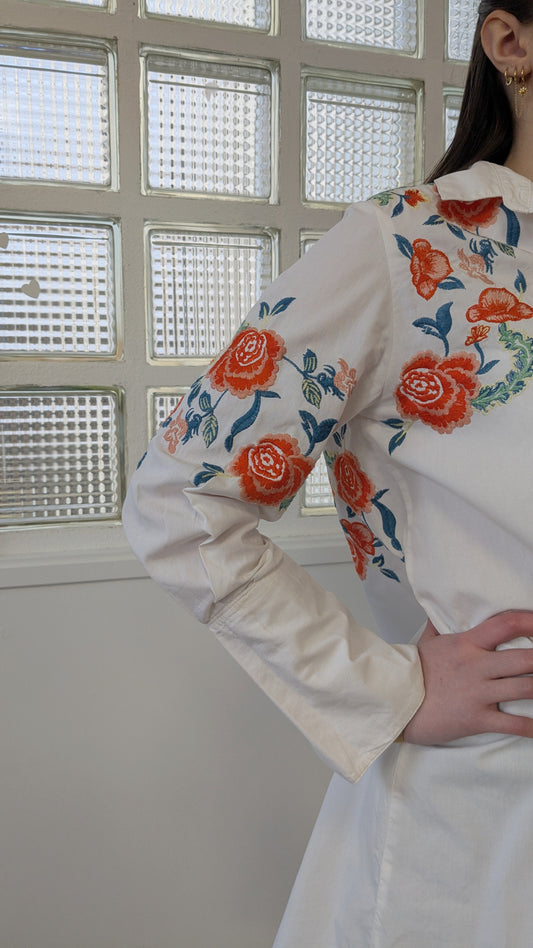Chemise brodée loose - Zara - 36