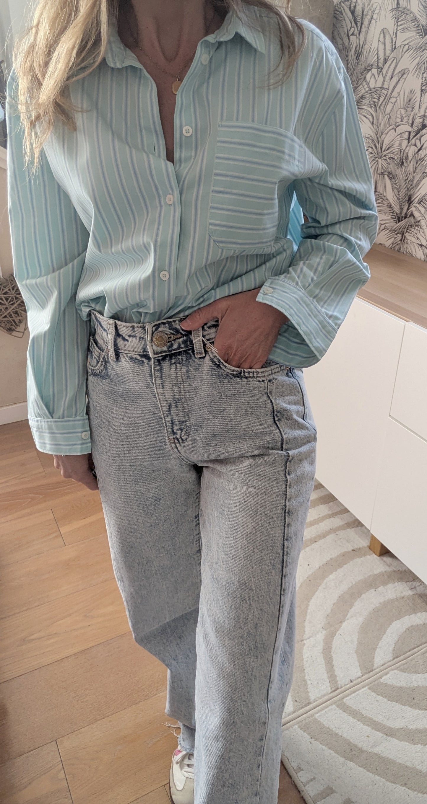 Chemise ciel rayée oversize - Milla Star - 34