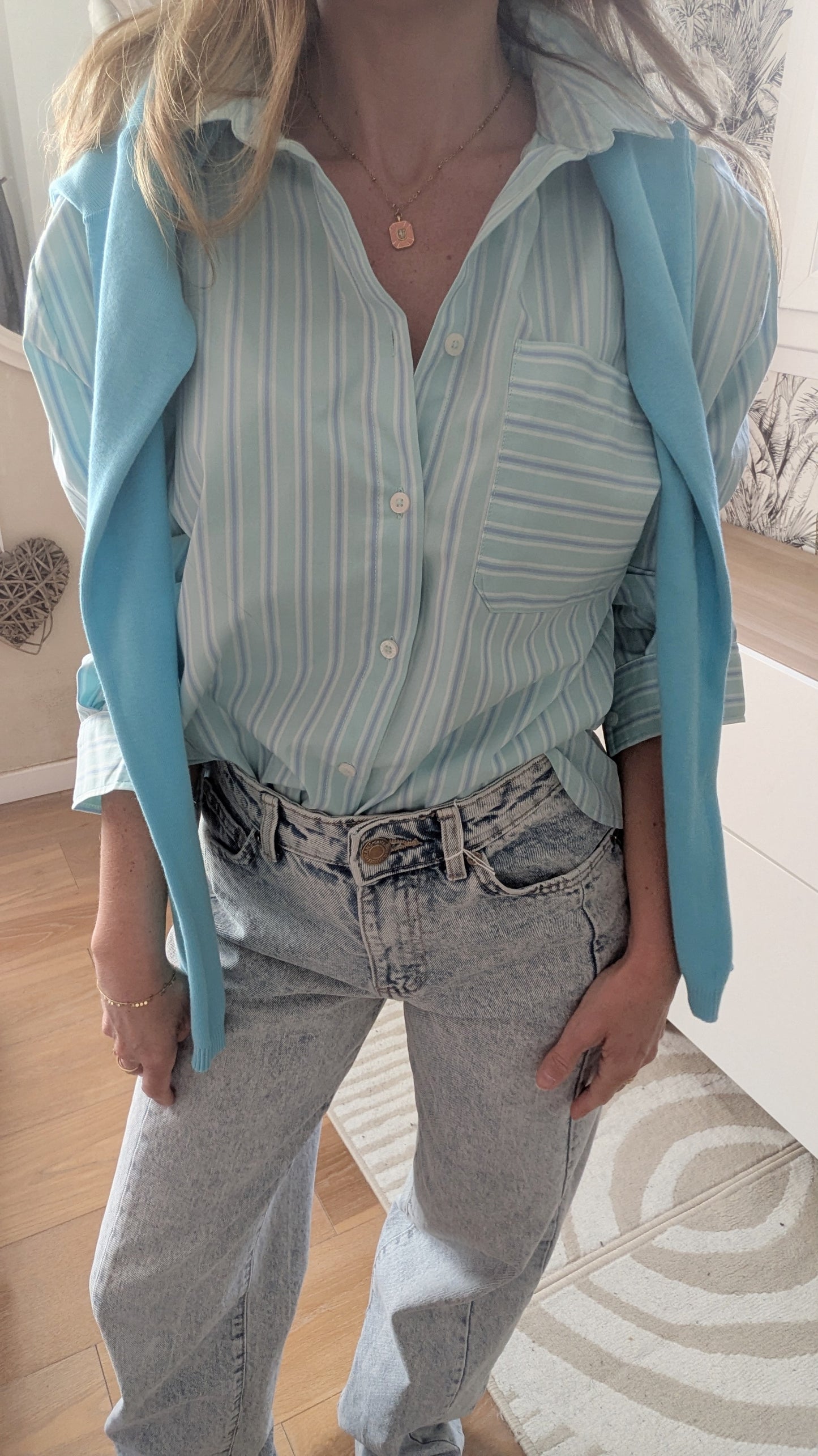 Pull souple turquoise - Benetton - 34/36
