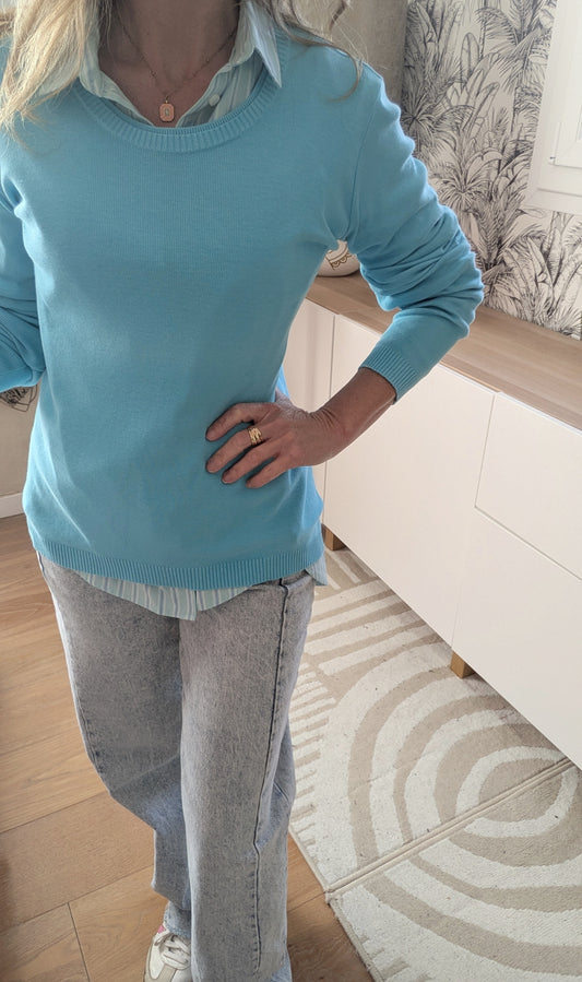 Pull souple turquoise - Benetton - 34/36