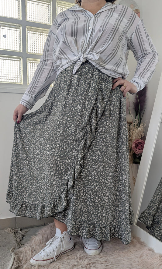 Jupe longue sauge fleurie - Gémo - 46