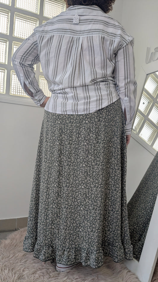 Jupe longue sauge fleurie - Gémo - 46