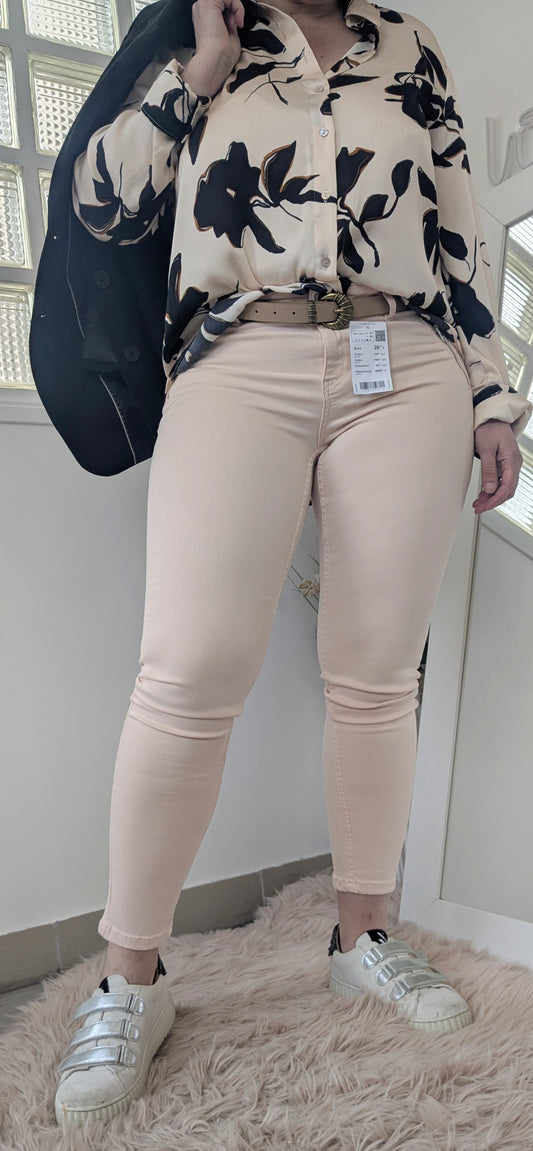 Neuf jeans slim rose tendre - Camaïeu - 42