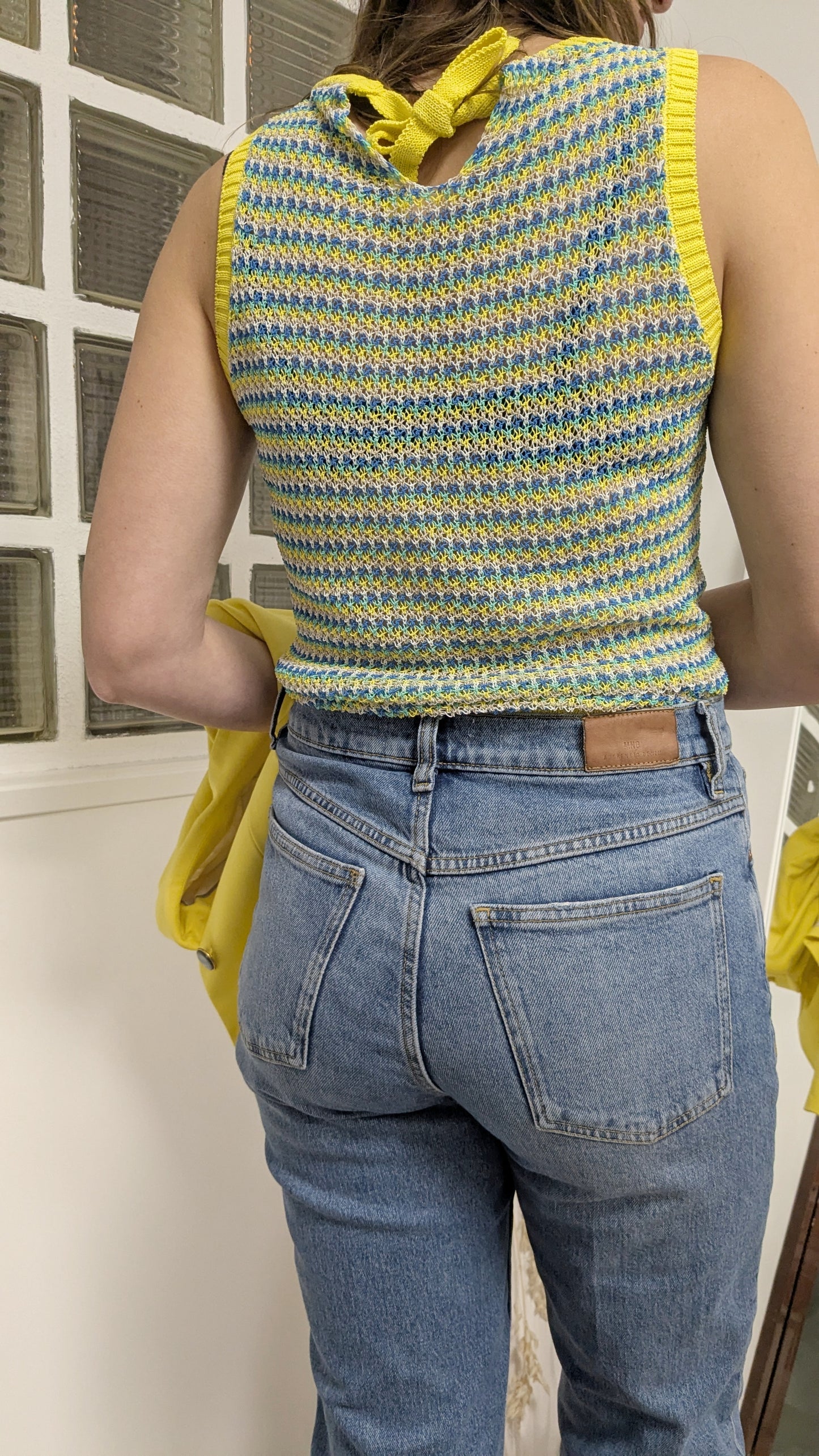 Pull sans manches crochet multicolore - Mango - 36