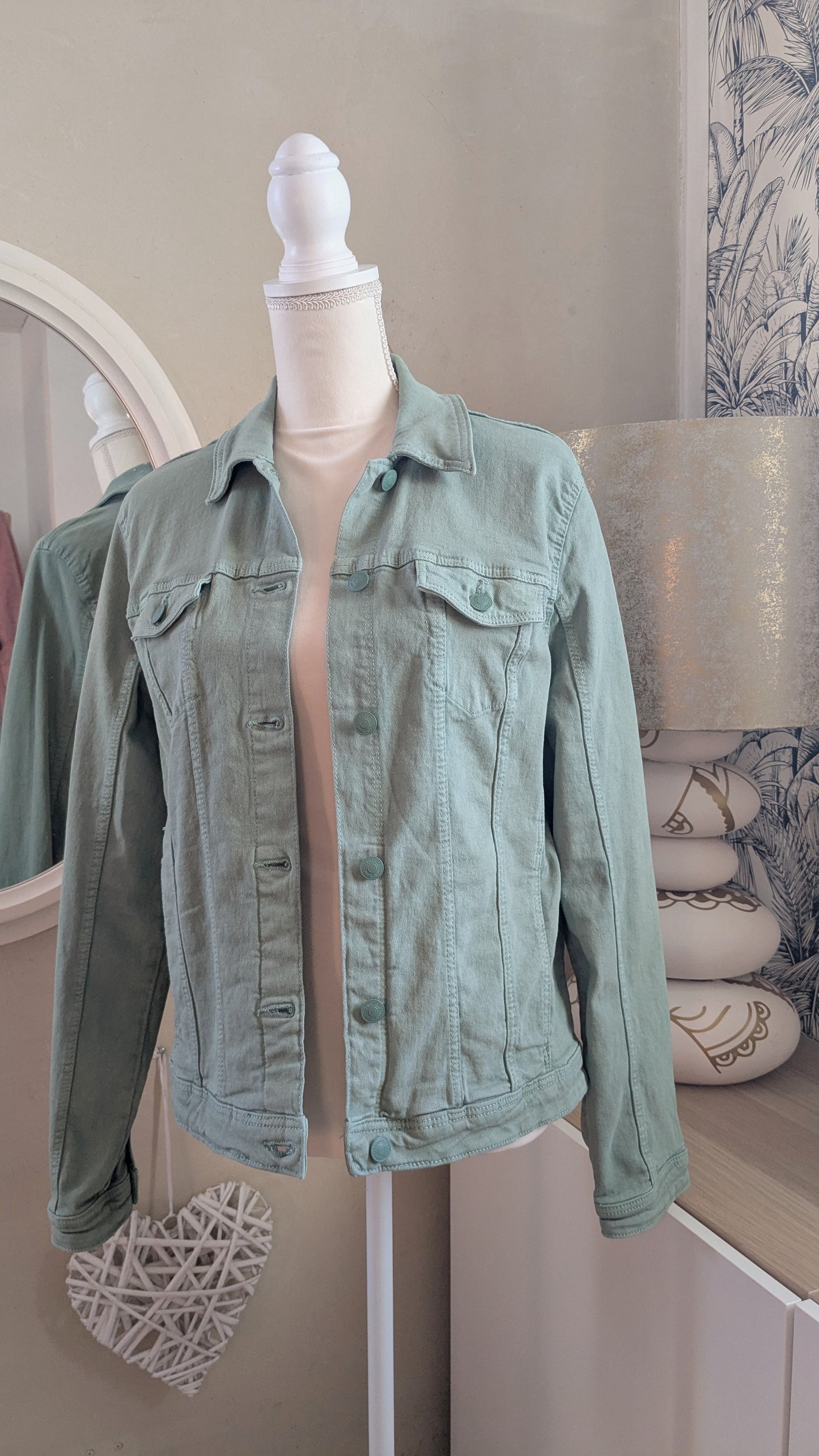 Veste en jeans vert sauge - Springfield - 42