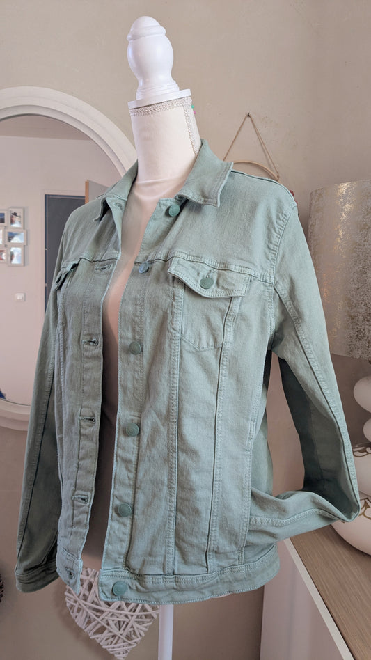 Veste en jeans vert sauge - Springfield - 42