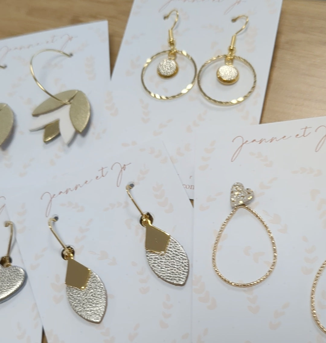 Bijoux Boucles d'oreilles Clyde or - Création Jeanne et JO - TU