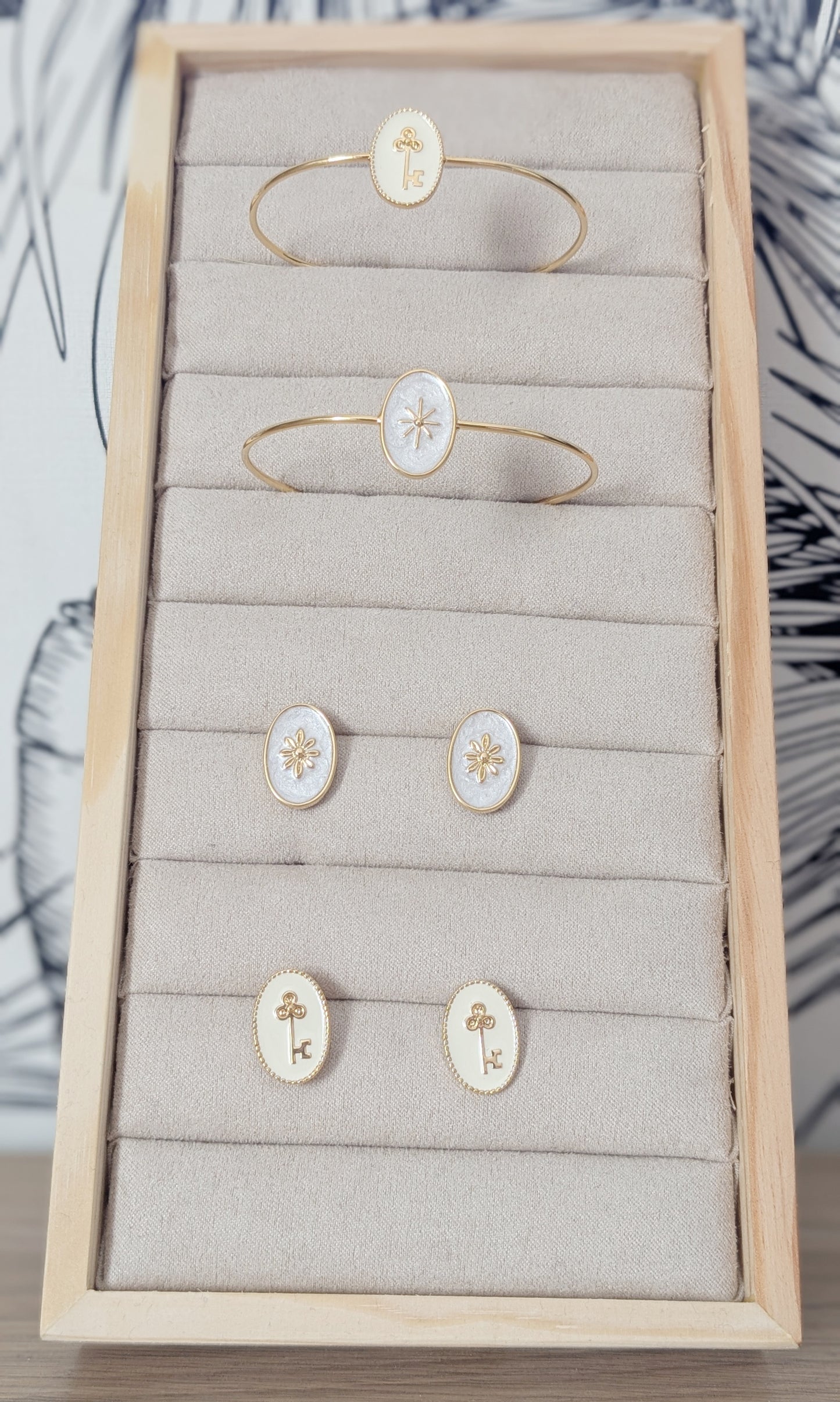 Bijoux Jonc doré nacré soleil - Nude Collection - TU