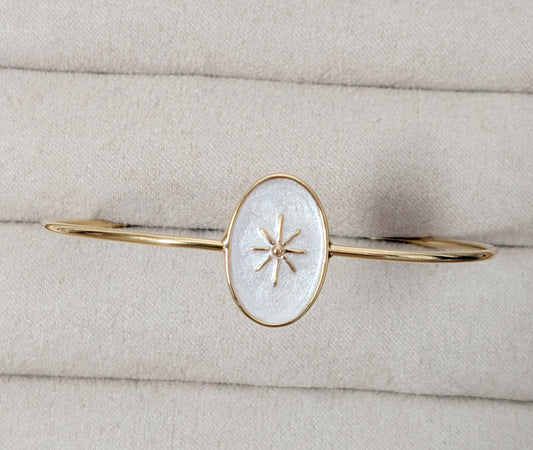 Bijoux Jonc doré nacré soleil - Nude Collection - TU