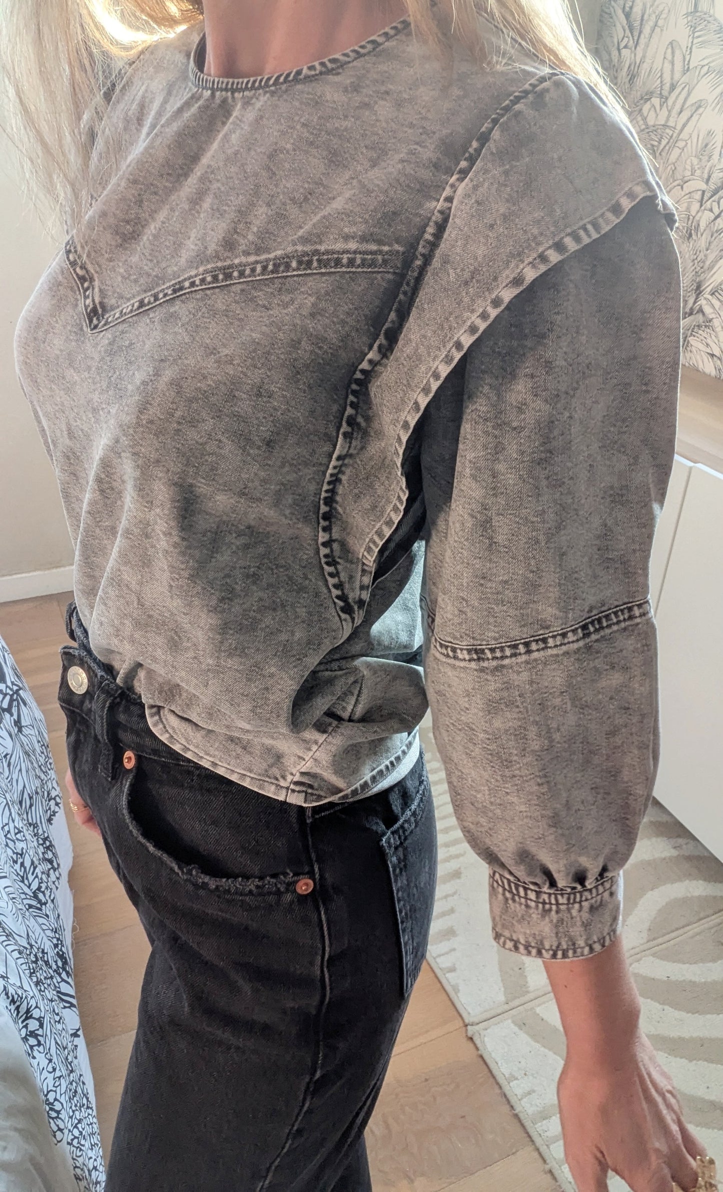 Jeans noir mom - Mango - 34