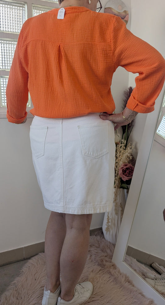 Jupe jeans blanche - Gémo - 44