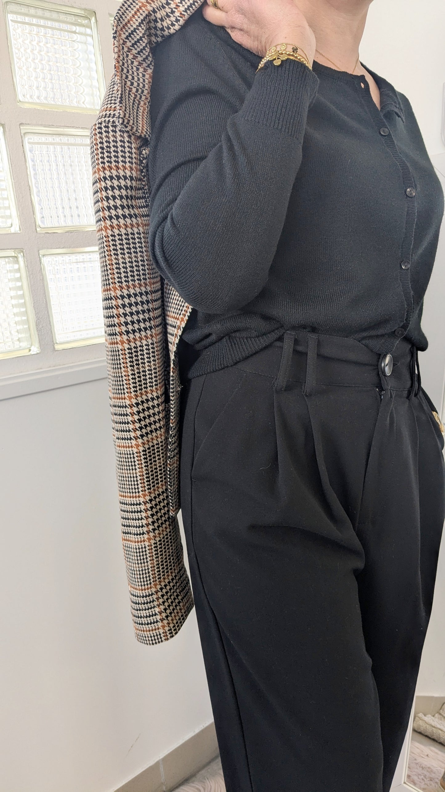 Pantalon souple noir ballon - Stradivarius - 36