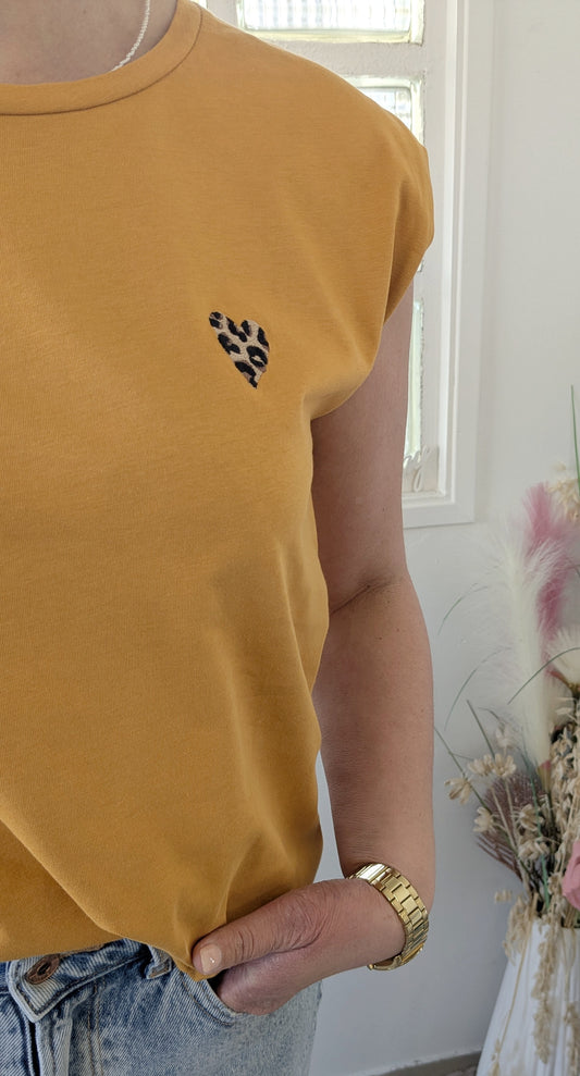 T-shirt moutarde léopard - Promod - 34/36