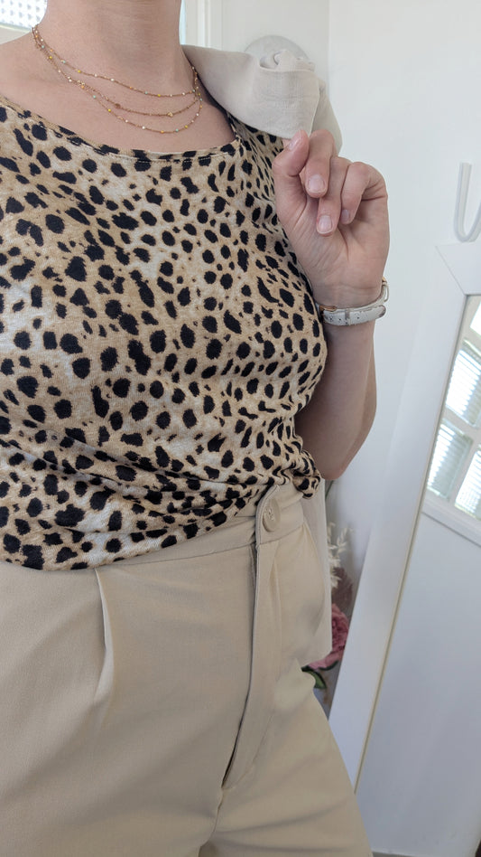 T-shirt lin léopard - Boutique indépendante - 38