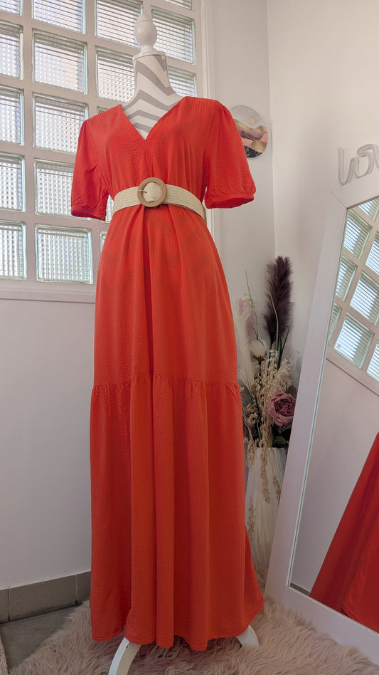 Robe longue orange corail - Mango - 40