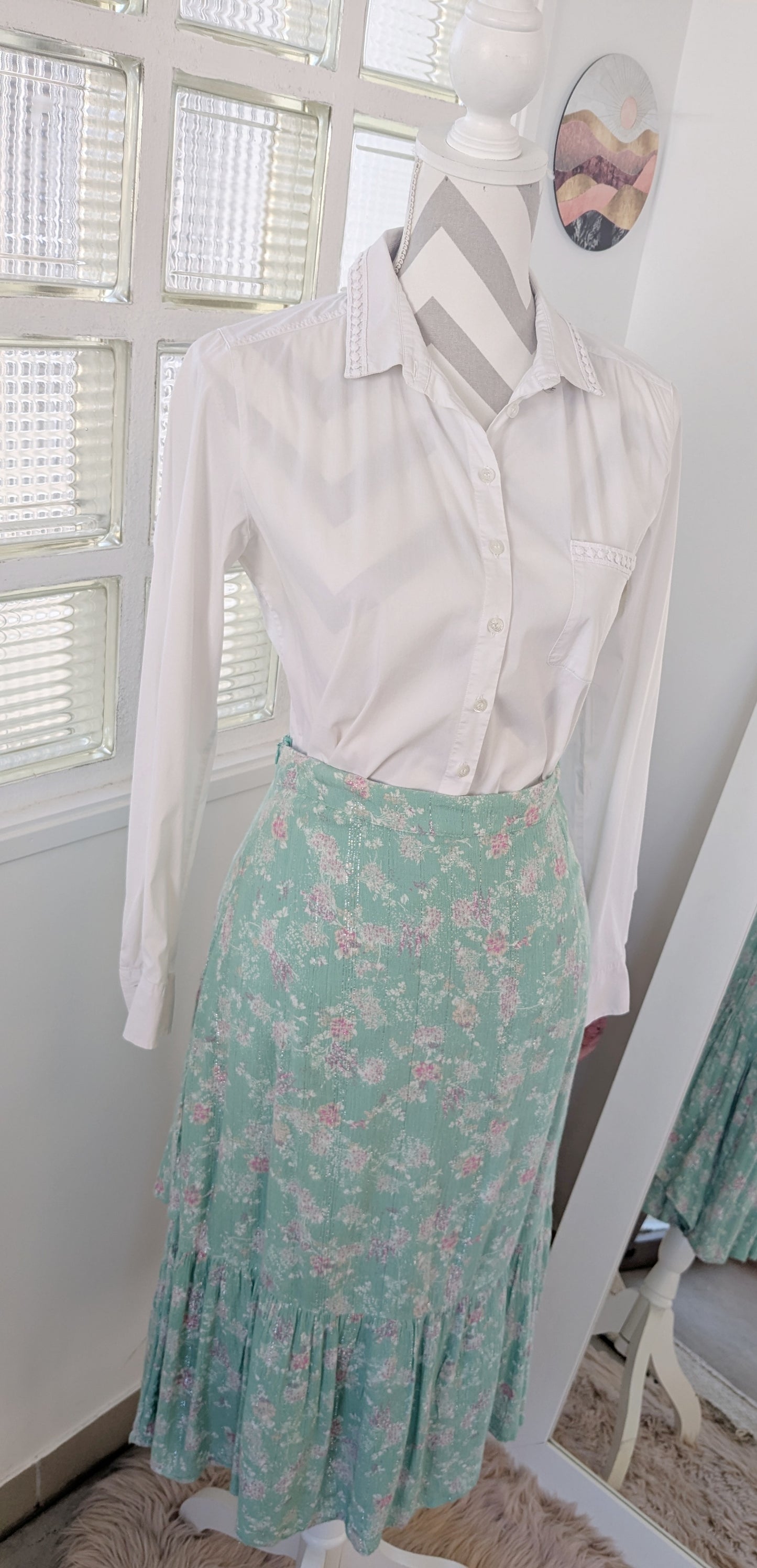 Jupe longue midi fleurie - 40