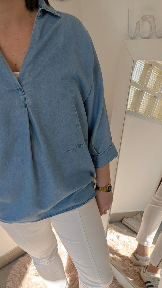 Blouse tunique jeans - 40