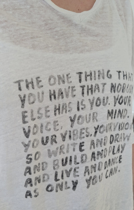 Blouse lin inscriptions - Notsy - TU