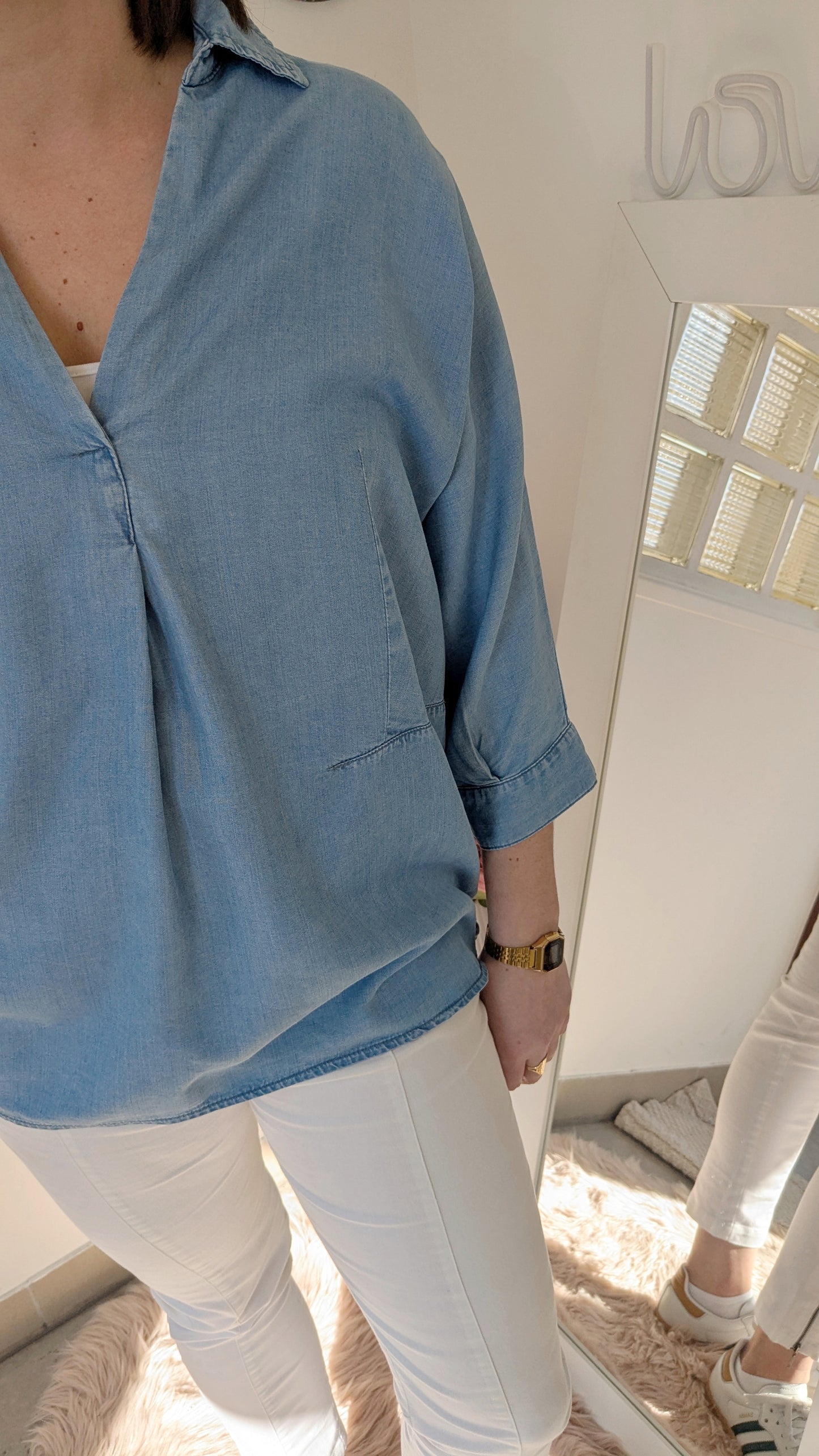 Blouse tunique jeans - 40