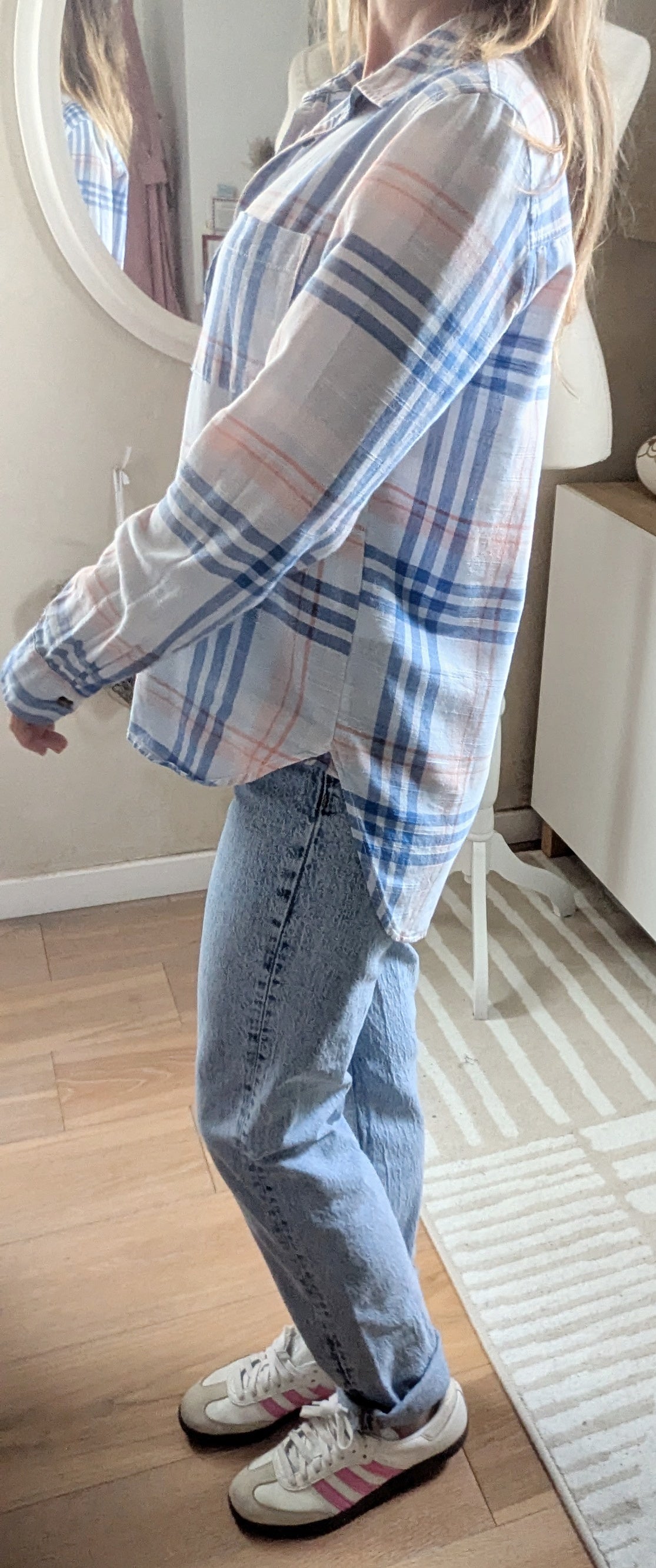 Chemise ciel carreaux - H&M - 34