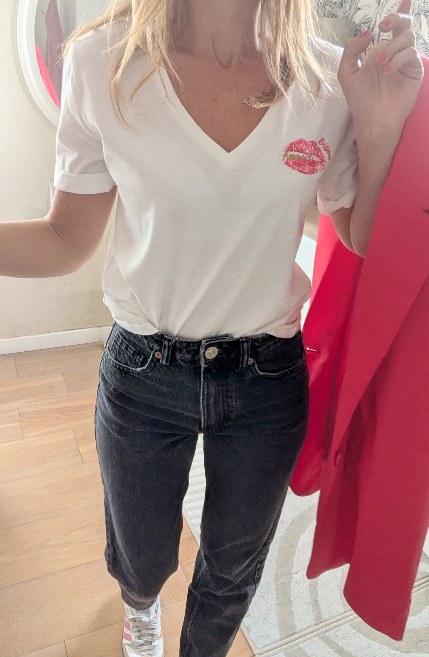 Jeans mom gris noir - Zara - 32