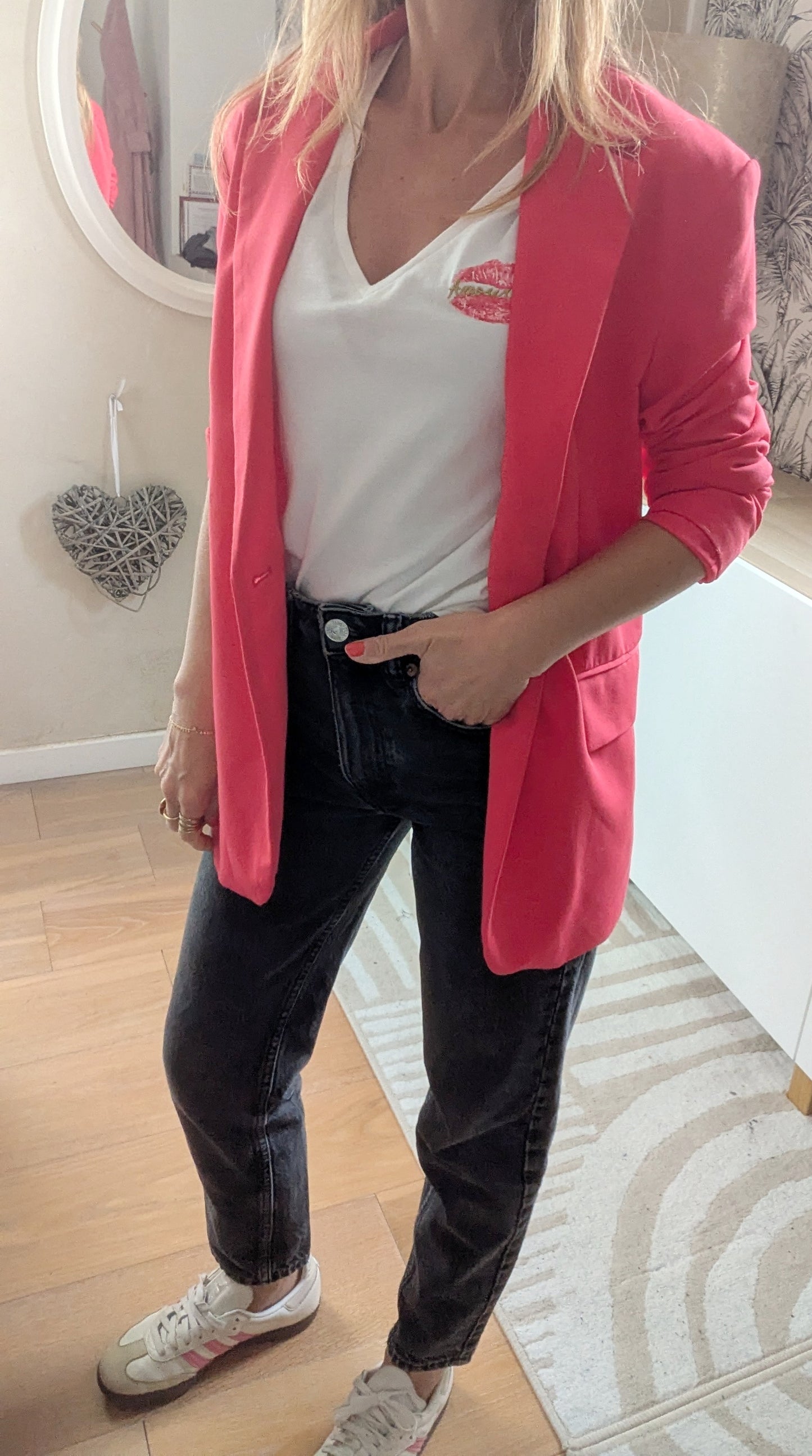 Blazer souple framboise - Stradivarius - 34/36