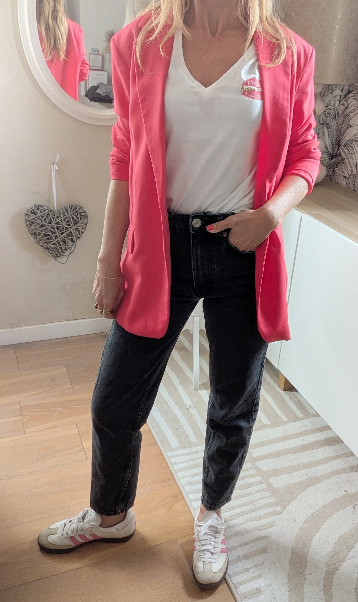 Jeans mom gris noir - Zara - 32