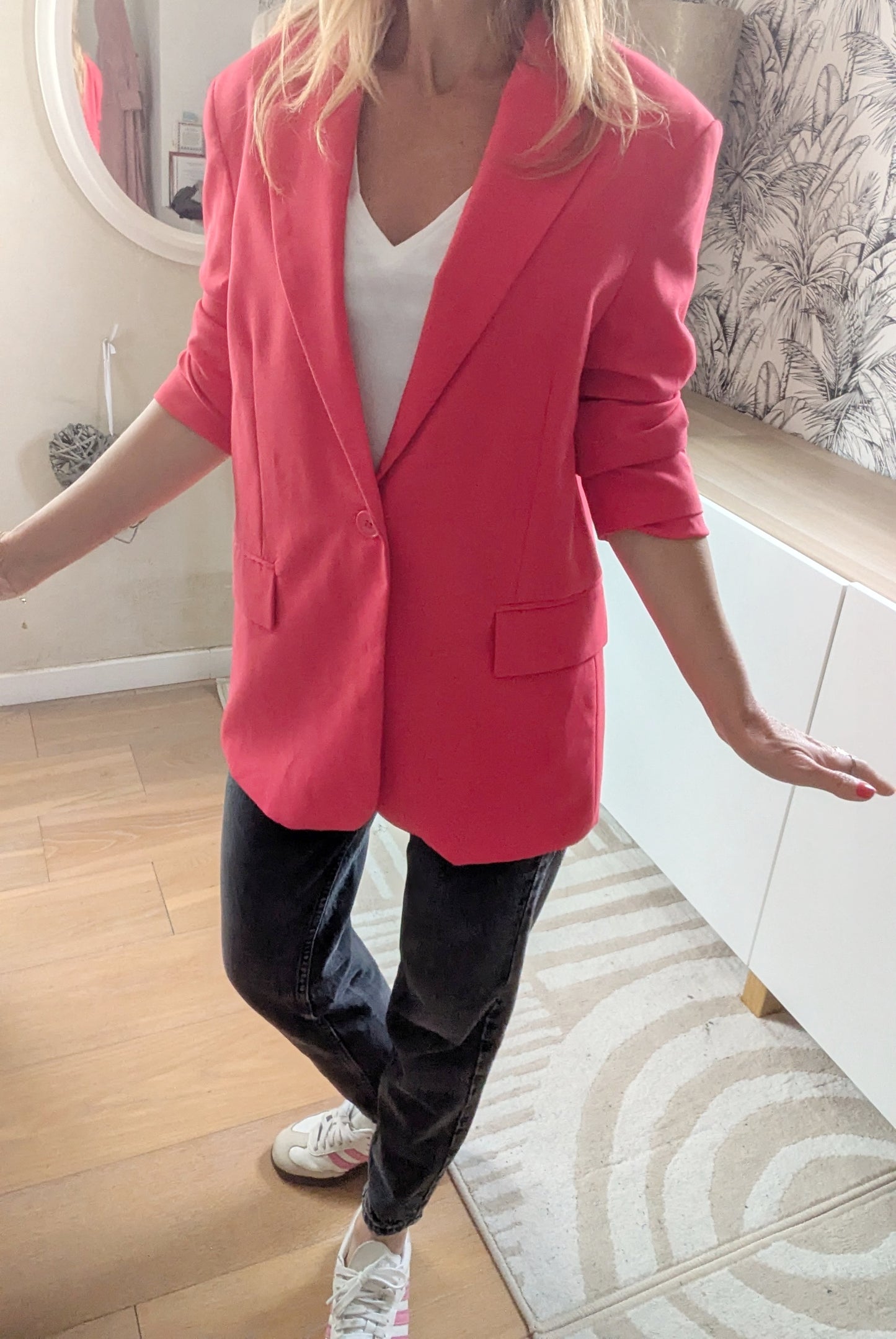 Blazer souple framboise - Stradivarius - 34/36