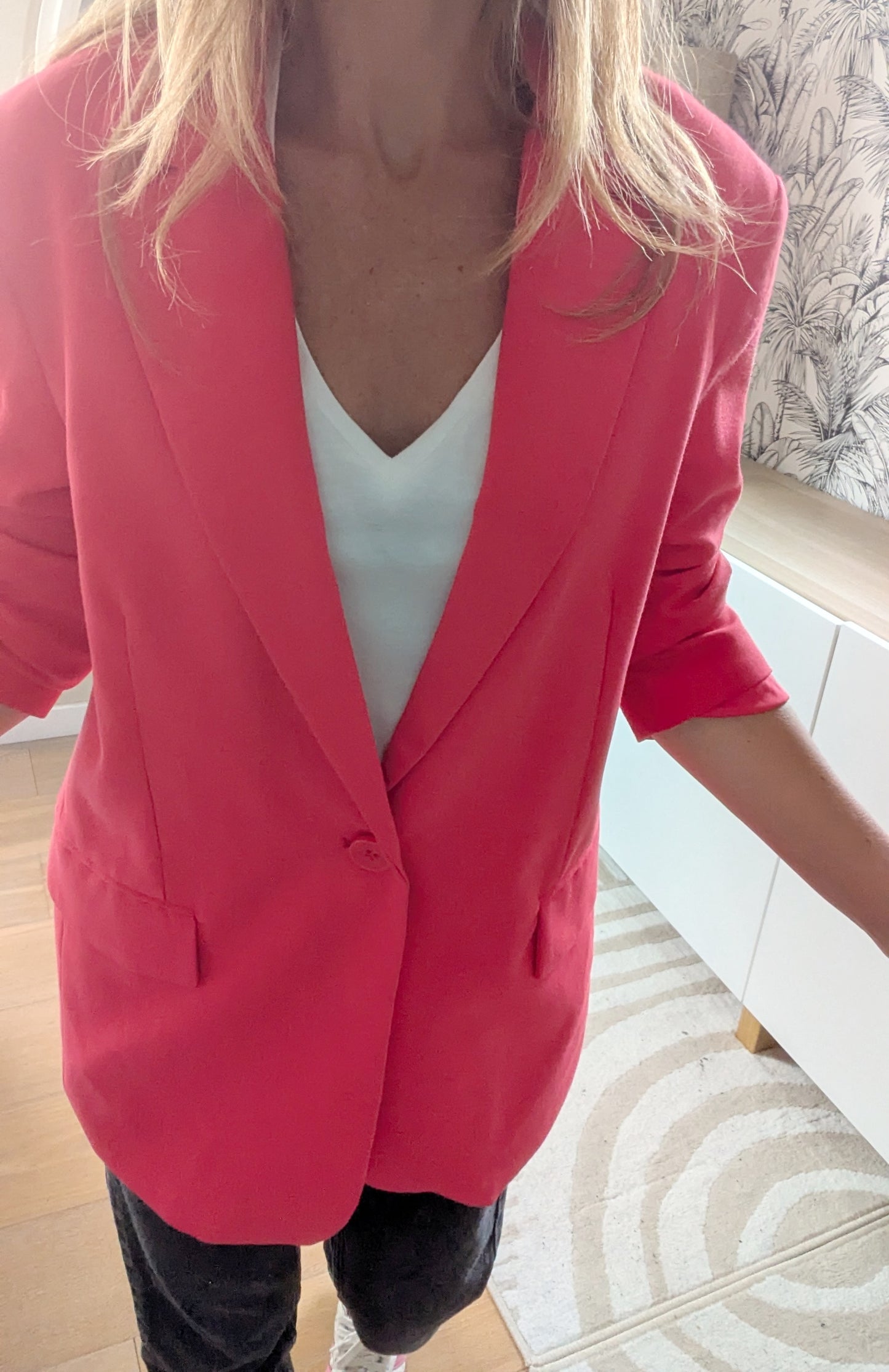 Blazer souple framboise - Stradivarius - 34/36