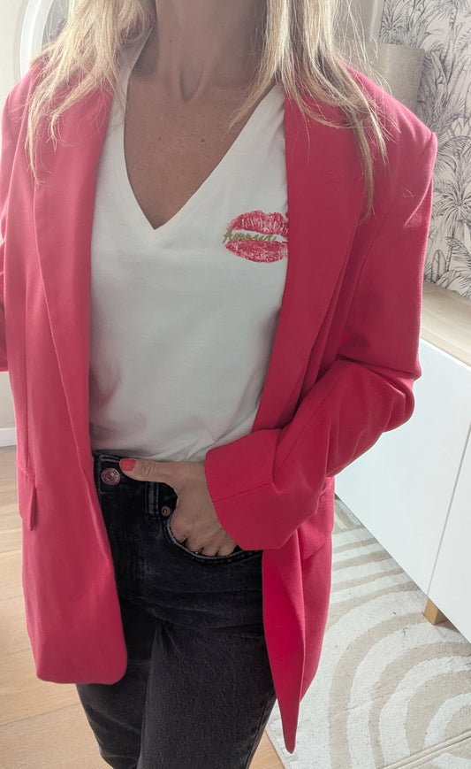 Blazer souple framboise - Stradivarius - 34/36