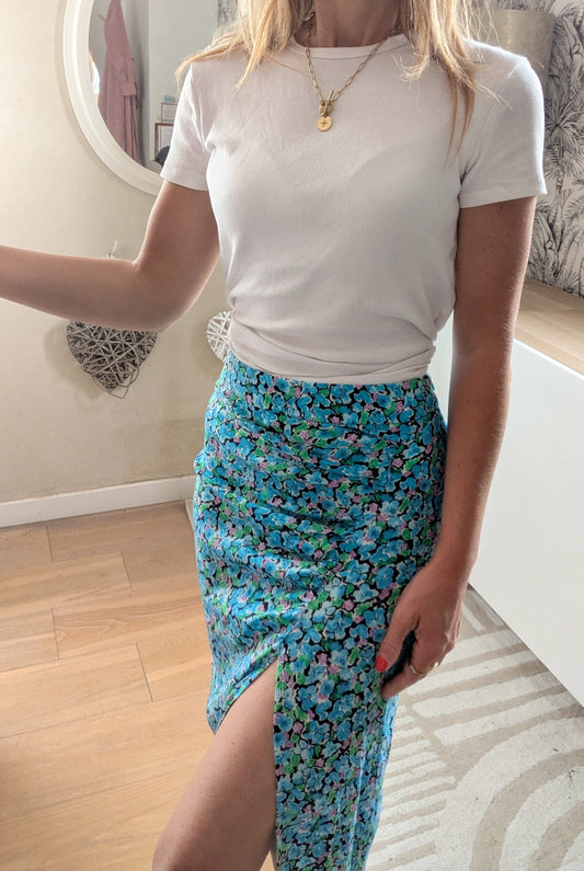 T-shirt blanc cotelé - Zara - 34/36