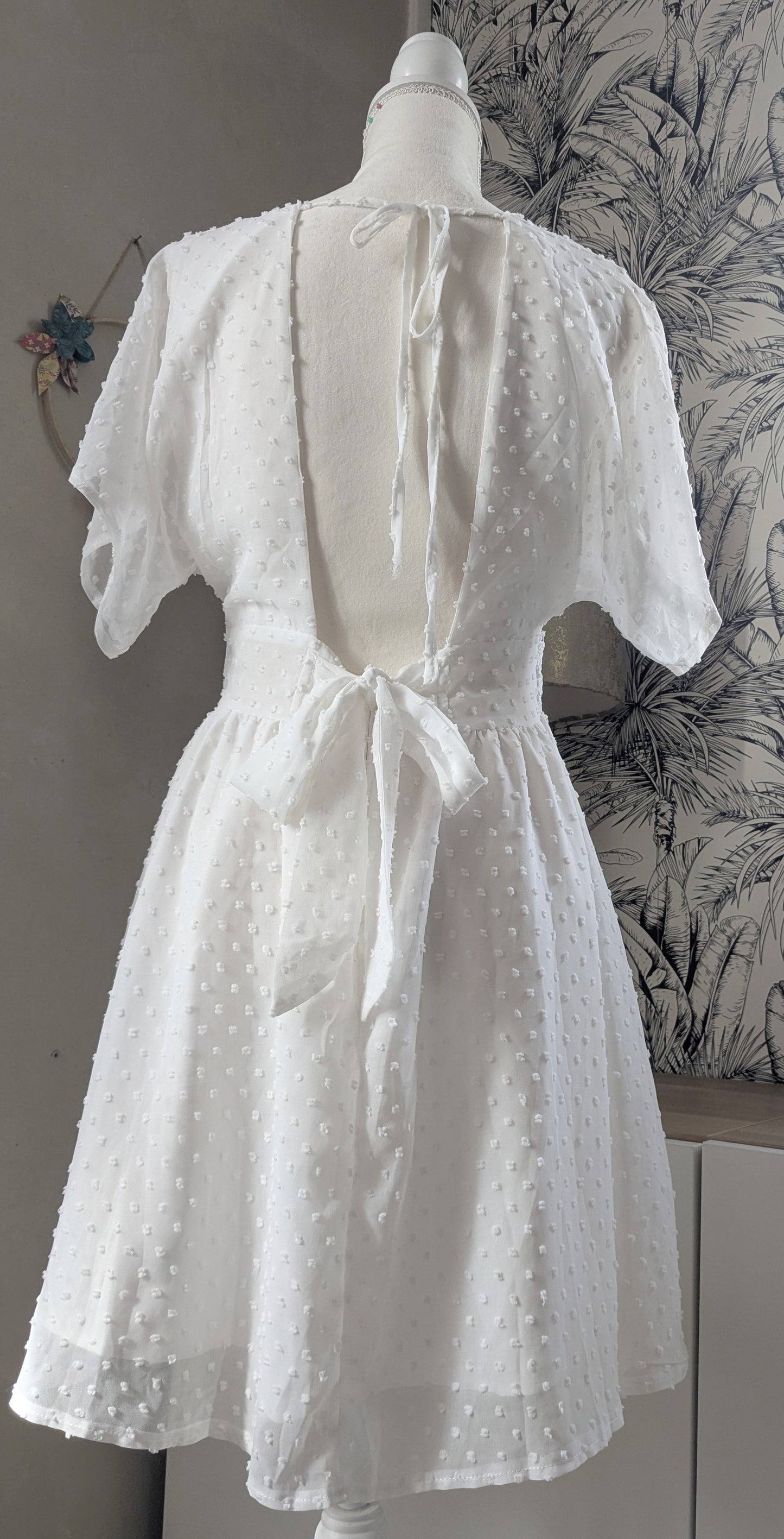 Robe blanche plumetis - Shein - 38