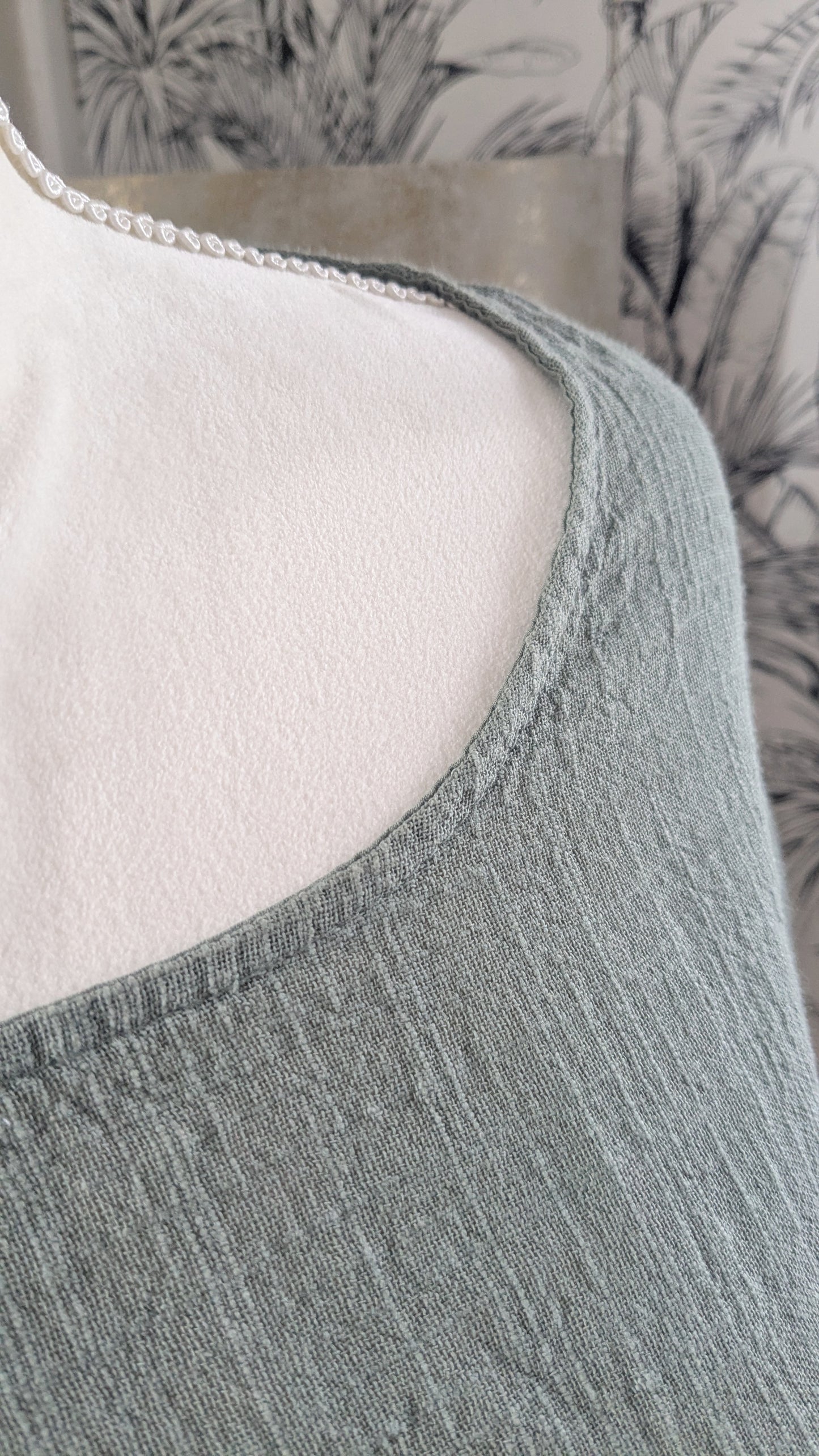 Blouse coton lin kaki - Made in Italy - TU