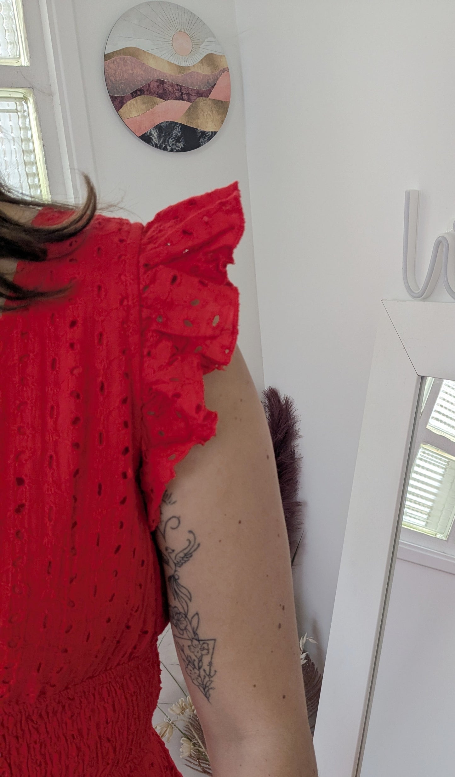 Robe rouge broderies anglaises - Shein - 36/38