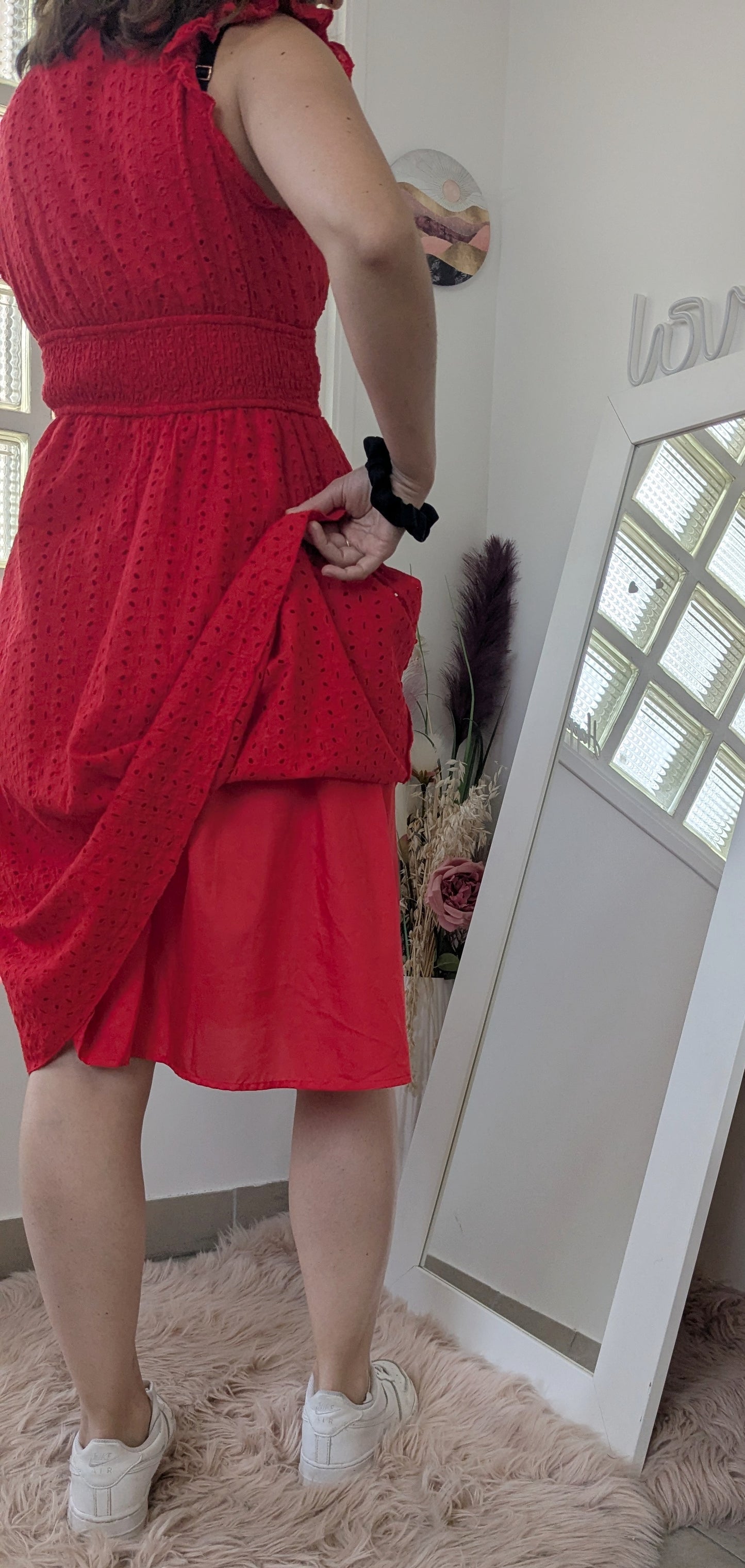 Robe rouge broderies anglaises - Shein - 36/38