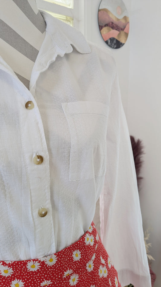 Chemise texturée blanc crème - Primark - 38