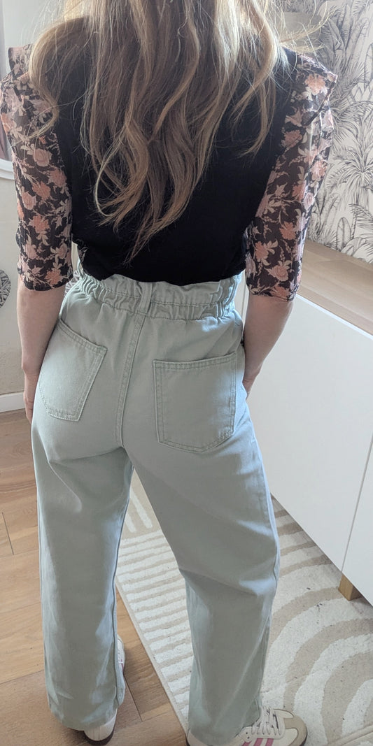 Jeans mom smoké vert clair - Jennyfer - 32