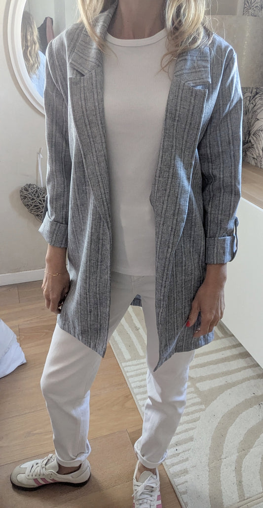 Blazer souple rayé - Stradivarius - 34/36