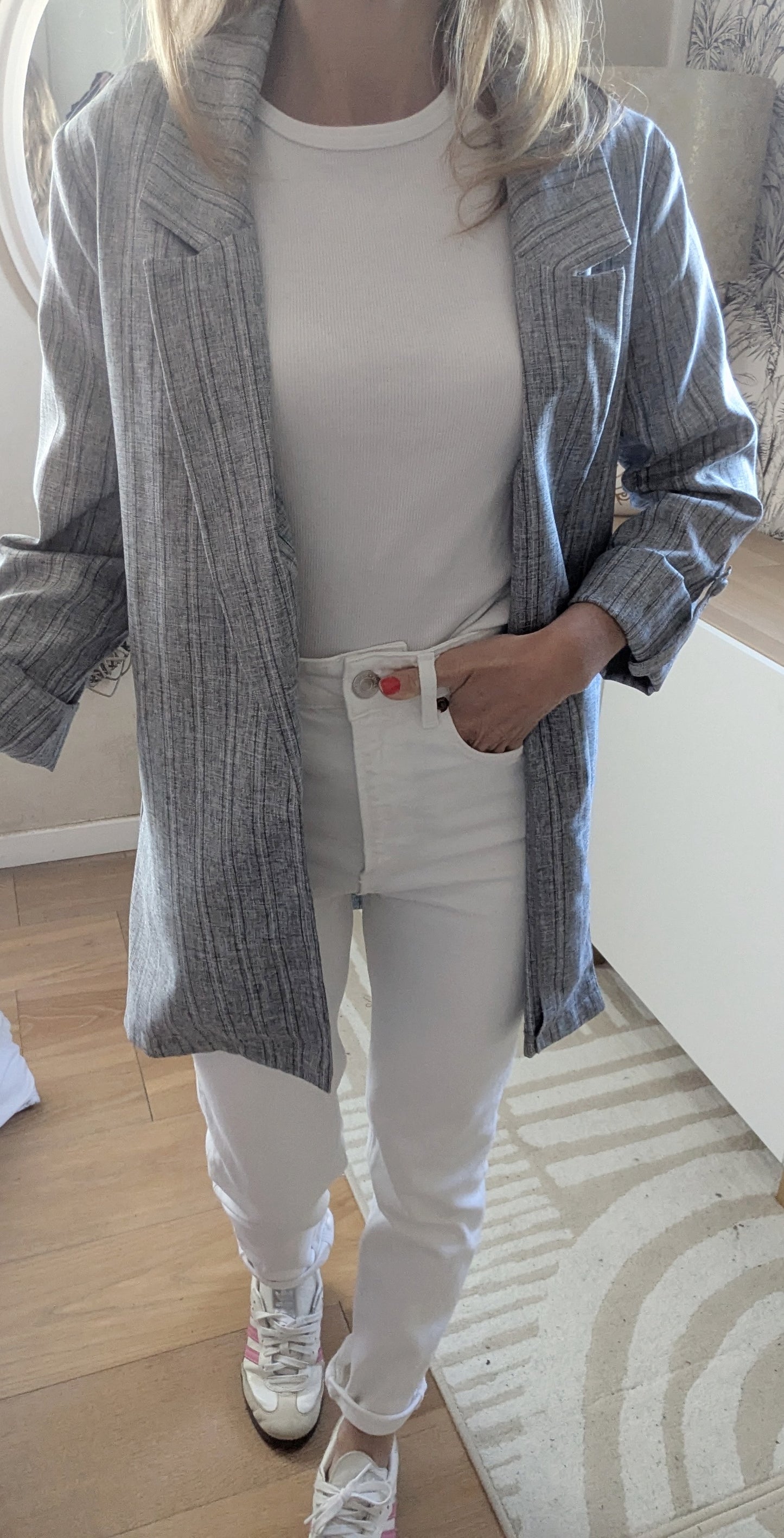 Blazer souple rayé - Stradivarius - 34/36