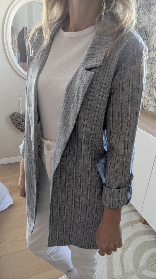 Blazer souple rayé - Stradivarius - 34/36