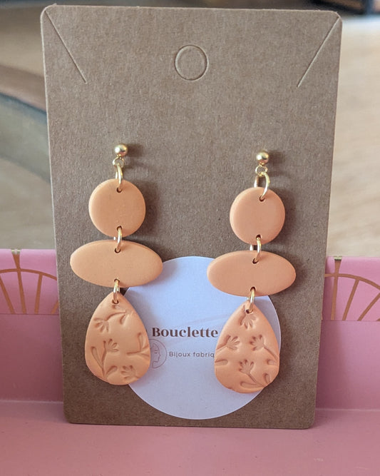 Bijoux Boucles d' oreilles pendantes fleuries - Création La Bouclette dorée - TU