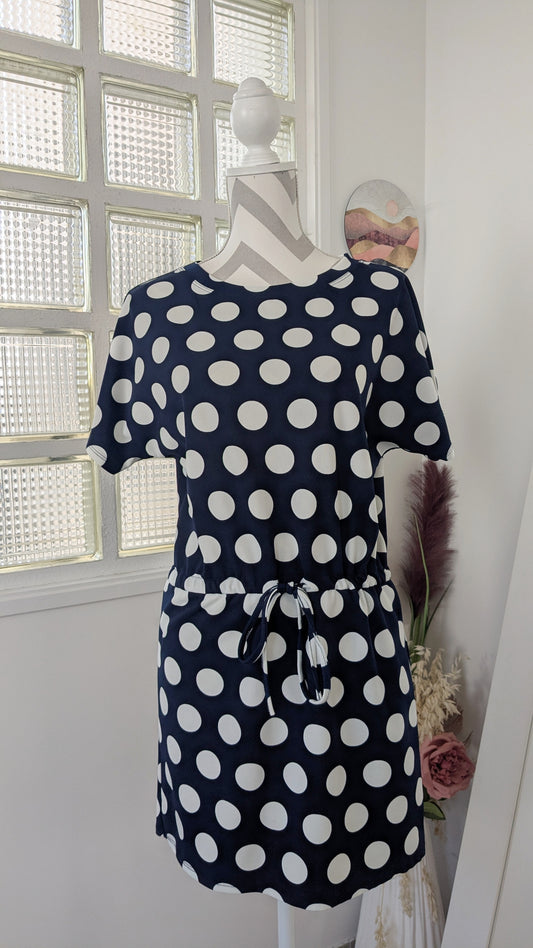 Robe à pois marine - New Collection - 38